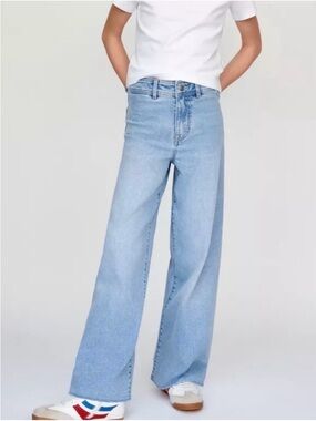 Zara Girl New Marine Fit Wide Leg Jeans in Blue NWT size 13-14Y